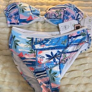 Tropical Print Bikini Set (New)